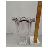 Shannon crystal Godinger amethyst ruffle vase