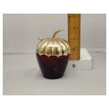 Avon ruby red glass strawberry jar
