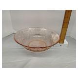 Cabbage rose pink depression glass bowl