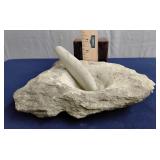 Carved mortar and pestle