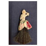 Porcelain half doll vanity whisk broom