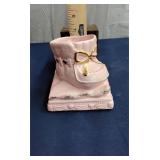 Napco ceramic baby bootie planter