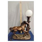 Vintage Rustic horse table lamp