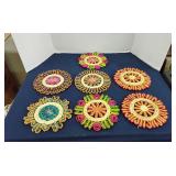 Woven straw/rattan trivets