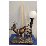 Vintage rustic deer table lamp