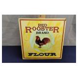 Red Rooster flour metal sign 9.75' x 9.75'