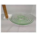 Uranium glass footed serving plate