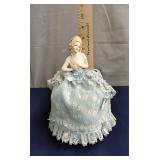 German half doll porcelain pin cushion