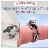 DESIGNER VINTAGE-STYLE PUNK RING