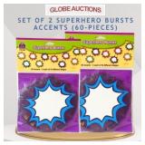 SET OF 2 SUPERHERO BURSTS ACCENTS (60-PIECES)