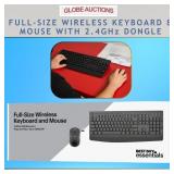 FULL-SIZE WIRELESS KEYBOARD&MOUSE W/ 2.4GHz DONGLE