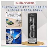 PLATINUM 10-FT SILK BRAIDED CHARGE & SYNC CABLE