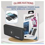 ENERGIZER 20000mAh POWER BANK W/ WIRELESS CHARGING