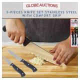 3-PCS KNIFE SET (STAINLESS STEEL W/ COMFORT GRIP)