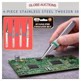 4-PIECE STAINLESS STEEL TWEEZER SET