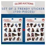 SET OF 2 TRENDY STICKERS (100-PIECES)