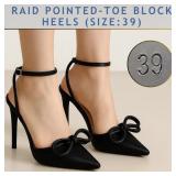 RAID POINTED-TOE BLOCK HEELS (SIZE:39)
