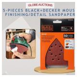 5-PIECES MOUSE FINISHING SANDPAPER,BLACK+DECKER