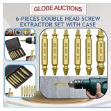 6-PIECES DOUBLE HEAD SCREW EXTRACTOR SET WITH CASE