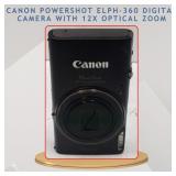 CANON POWERSHOT ELPH-360 DIGITAL CAMERA (AS IS)