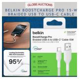 BELKIN 6.6-FT 15-W BRAIDED USB TO USB-C CABLE