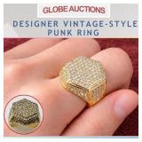 DESIGNER VINTAGE-STYLE PUNK RING