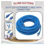 25-FT CAT-6 ETHERNET CABLE W/ CONNECTORS
