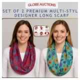 SET OF 2 PREMIUM MULTI-STYLE DESIGNER LONG SCARF