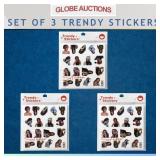 SET OF 3 TRENDY STICKERS