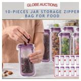 10-PIECES JAR STORAGE ZIPPER BAG FOR FOOD