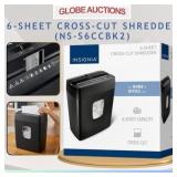 6-SHEET CROSS-CUT SHREDDER (NS-S6CCBK2)