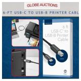 6-FT USB-C TO USB-B PRINTER CABLE