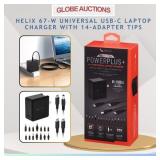 HELIX 67-W UNIVERSAL USB-C LAPTOP CHARGER, POWER+