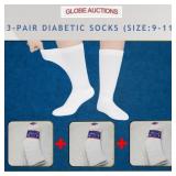 3-PAIR DIABETIC SOCKS (SIZE:9-11)