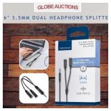 6-INCH 3.5MM DUAL HEADPHONE SPLITTER