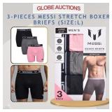 3-PIECES MESSI STRETCH BOXER BRIEFS (SIZE:L)
