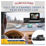 4-CHANNEL FRONT & REAR DVR DASH CAM, FULL HD