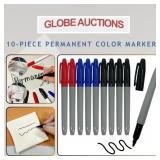 NEW 10-PIECE PERMANENT COLOR MARKERS