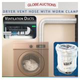 DRYER VENT HOSE WITH WORM CLAMPS
