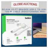 BELKIN 10-FT 100-W BRAIDED USB-C TO USB-C CABLE