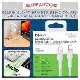 BELKIN 6.6-FT 240-W BRAIDED USB-C TO USB-C CABLE