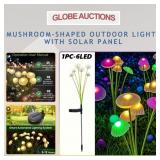 MUSHROOM-SHAPED OUTDOOR LIGHTS W/ SOLAR PANEL
