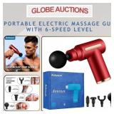 PORTABLE ELECTRIC MASSAGE GUN W/ 6-SPEED LEVEL