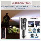 RECHARGEABLE SUPER BRIGHT TELESCOPIC FLASHLIGHT