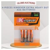 4-PIECES KINGEVER EXTRA HEAVY DUTY AAA BATTERIES