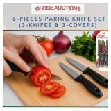 6-PIECES PARING KNIFE SET (3-KNIFES & 3-COVERS)