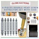 6-PIECES DOUBLE HEAD SCREW EXTRACTOR SET WITH CASE