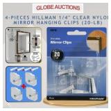 4-PIECES 1/4' NYLON MIRROR HANGING CLIPS (20-LB)