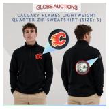NEW CALGARY FLAMES QUARTER-ZIP SWEATSHIRT (SIZE:S)