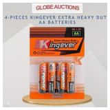4-PIECES KINGEVER EXTRA HEAVY DUTY AA BATTERIES